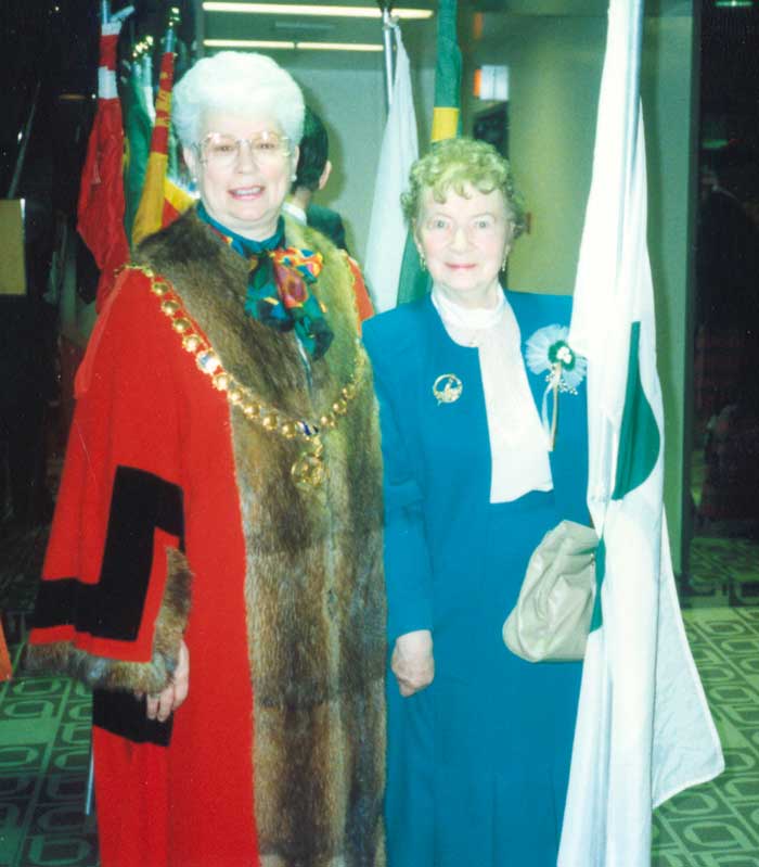 Eva with Monsignor Sheehan