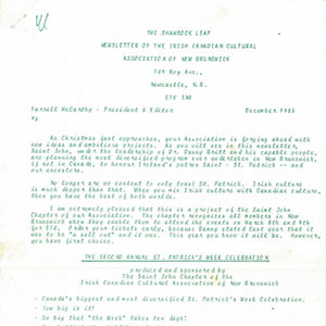 Dec 1985 Shamrock Leaf