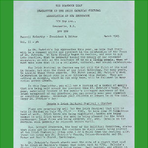 Mar 1985 Shamrock Leaf