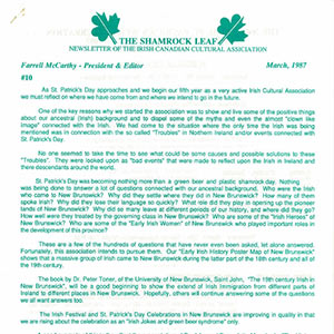 Mar 1987 Shamrock Leaf
